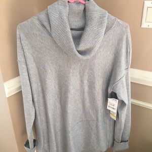 Gray turtleneck sweater